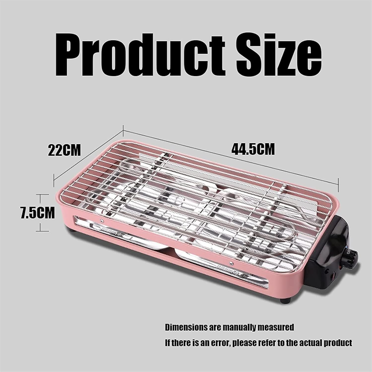 Smokeless Electric Indoor Removable Grill,Electric Grill,Tabletop Grill,Multifunction Nonstick Barbecue,for Parties and Family Gatherings Barbecue(Size:Baking Net+Baking Tray) ()