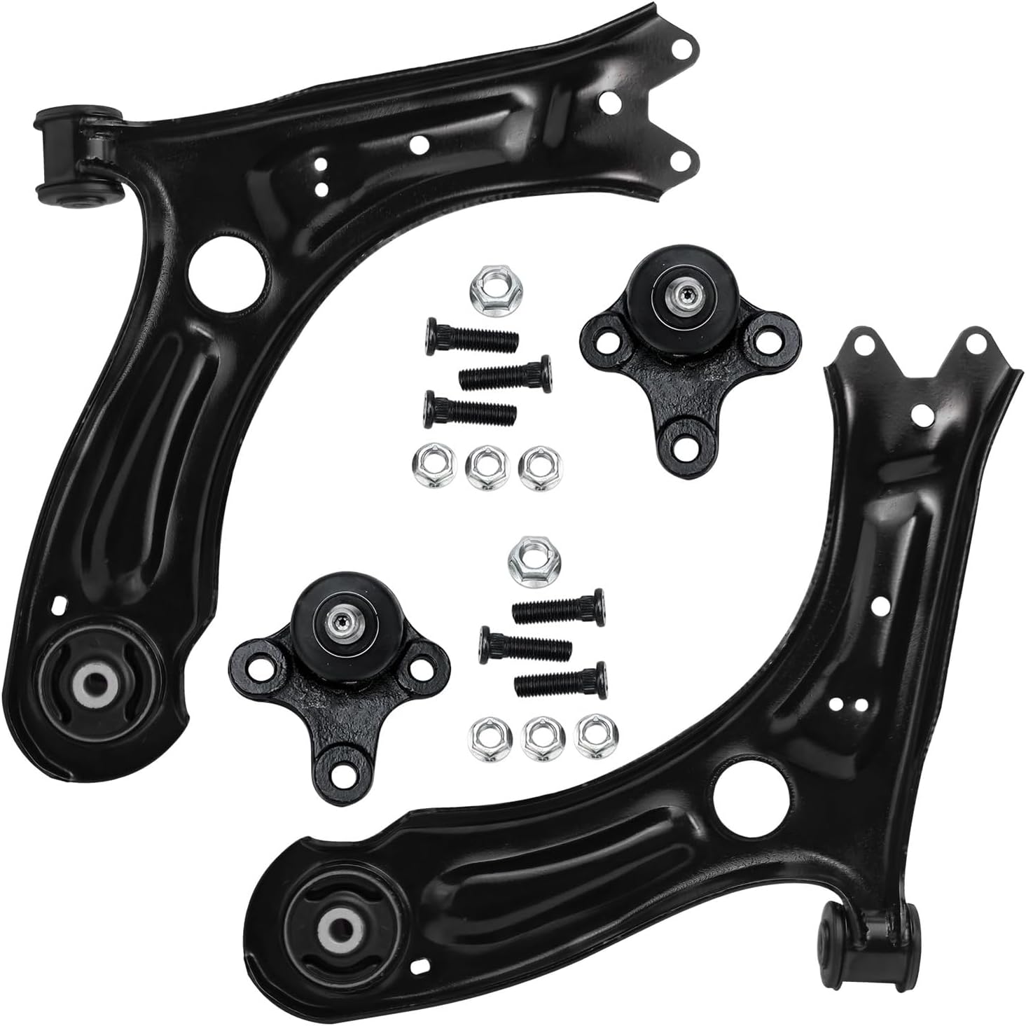 Detroit Axle 4-Pc Front Lower Control Arms & Ball Joints Kit for 2011-2018 VW Jetta - Durable OE Replacement