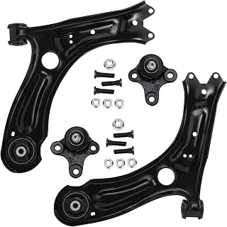 Detroit Axle 4-Pc Front Lower Control Arms & Ball Joints Kit for 2011-2018 VW Jetta - Durable OE Replacement