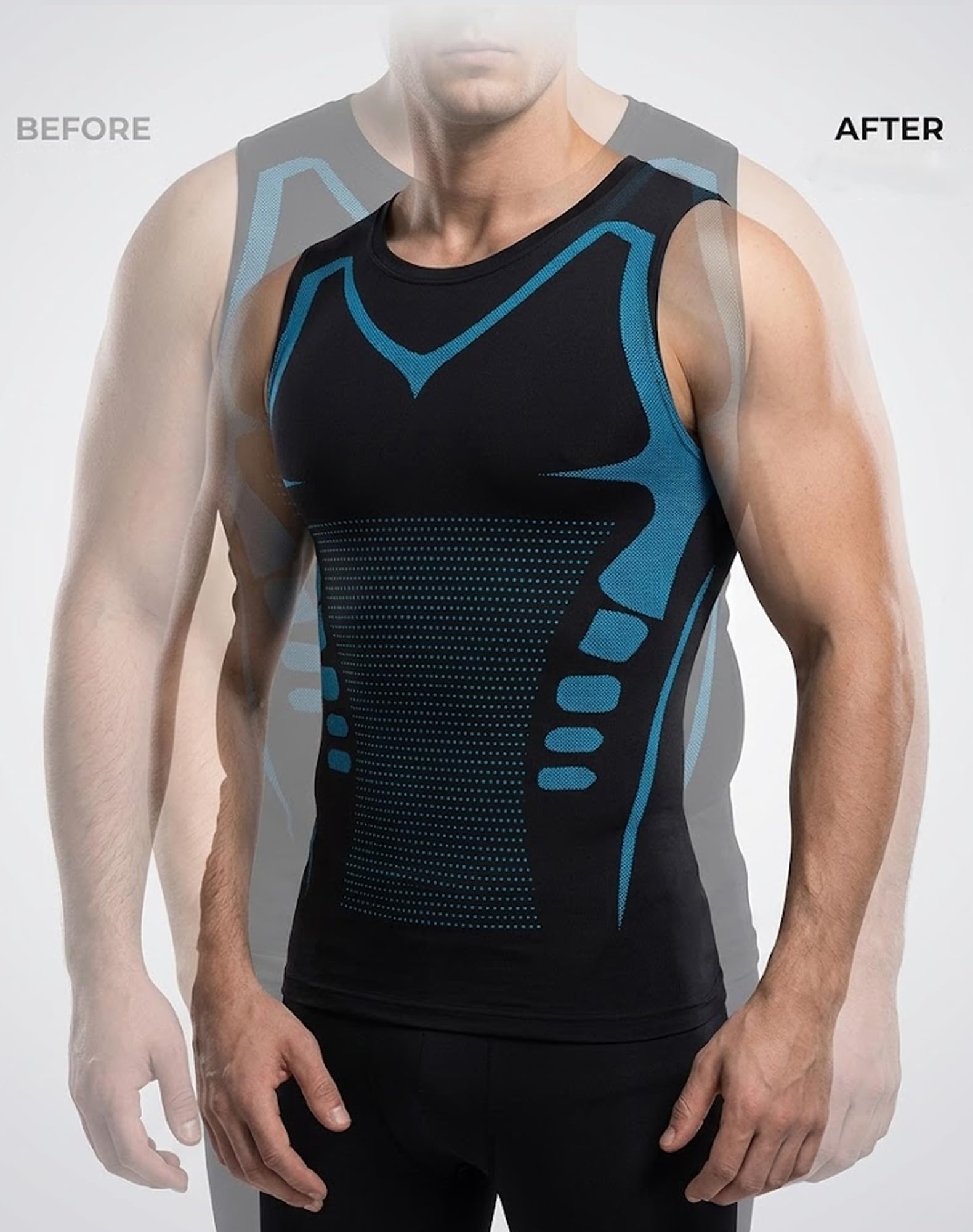 North Alpine Compression Shirt - Men NorthPower lonic Compression Vest for Posture Support and Chest Slimming — view 3