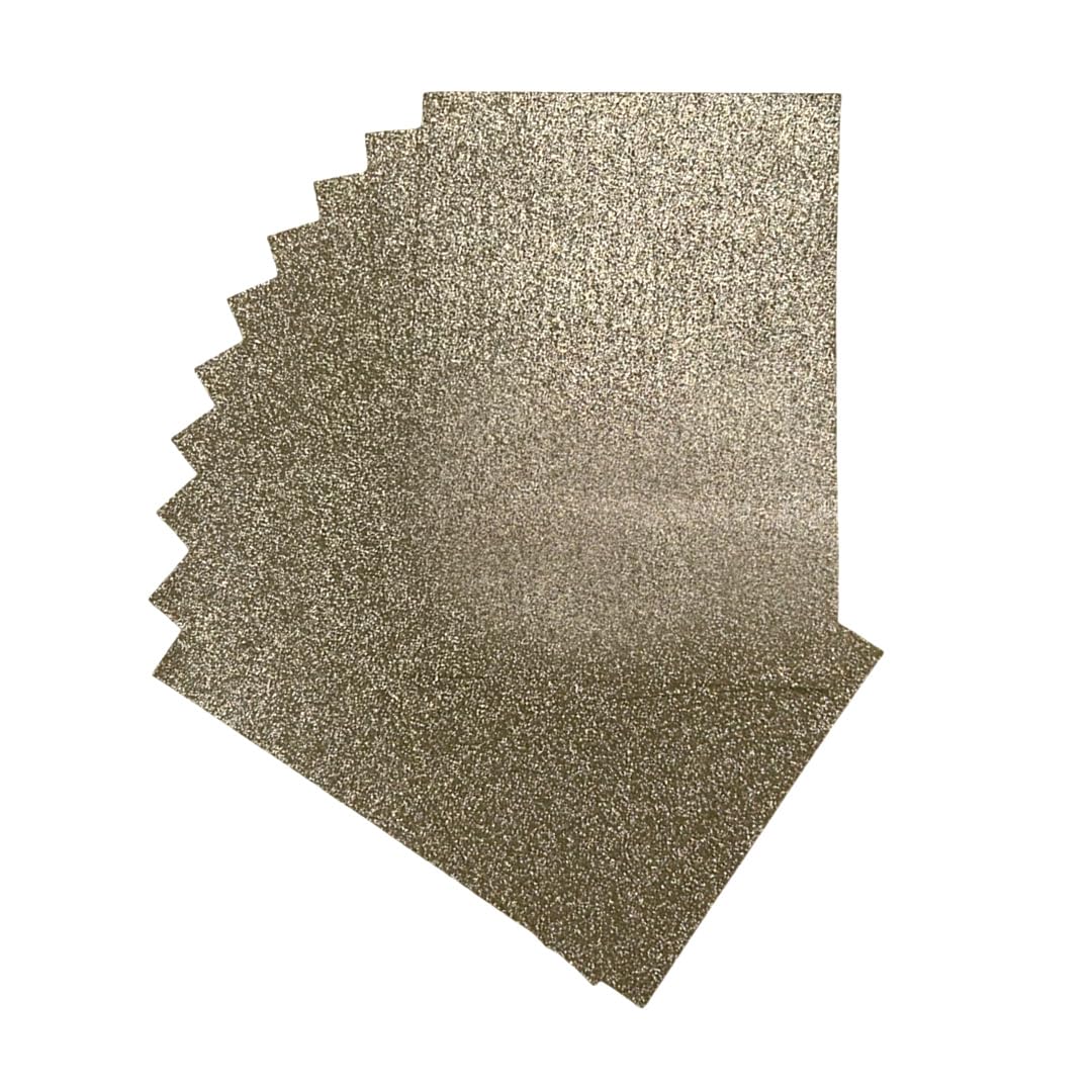Pack of 10 A4 Light Gold Glitter EVA Foam Sheets