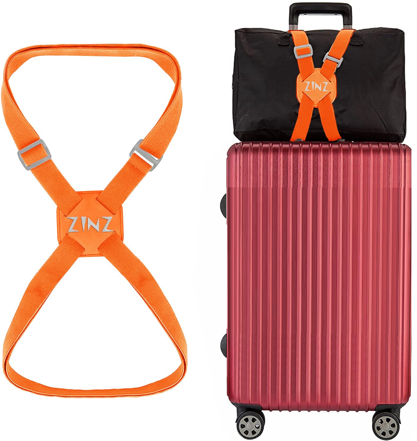 Amazon.co.jp: ZINZ 荷物ストラップ、高弾性スーツケースベルト 調整
