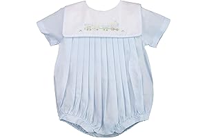 Adorable Baby Boys' Square Collar Romper with Exquisite Train Embroidery