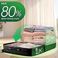 Vista 4 de BRODI 18 Combo Pack Travel Vacuum Bags with Pump - Space Saver & Travel Essentials, Clothing & Luggage Vacuum Seal Bags