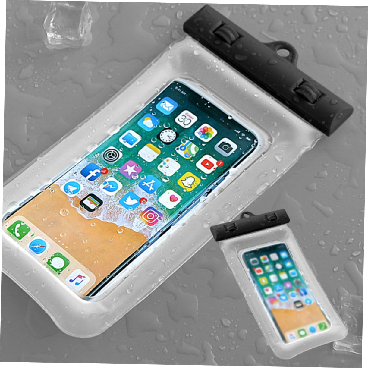 ERINGOGO Waterproof Phone Pouch Universal Floating Bag Pouch for Outdoor Activities Hiking Fishing Boating Camping Water Parks Swimming Beach (Random) Multi