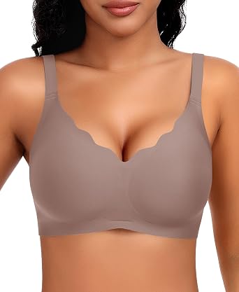 Wireless Jelly Scalloped Bras for Women No Underwire Full Coverage Seamless Bra Comfortable Tshirt Padded Bralettes