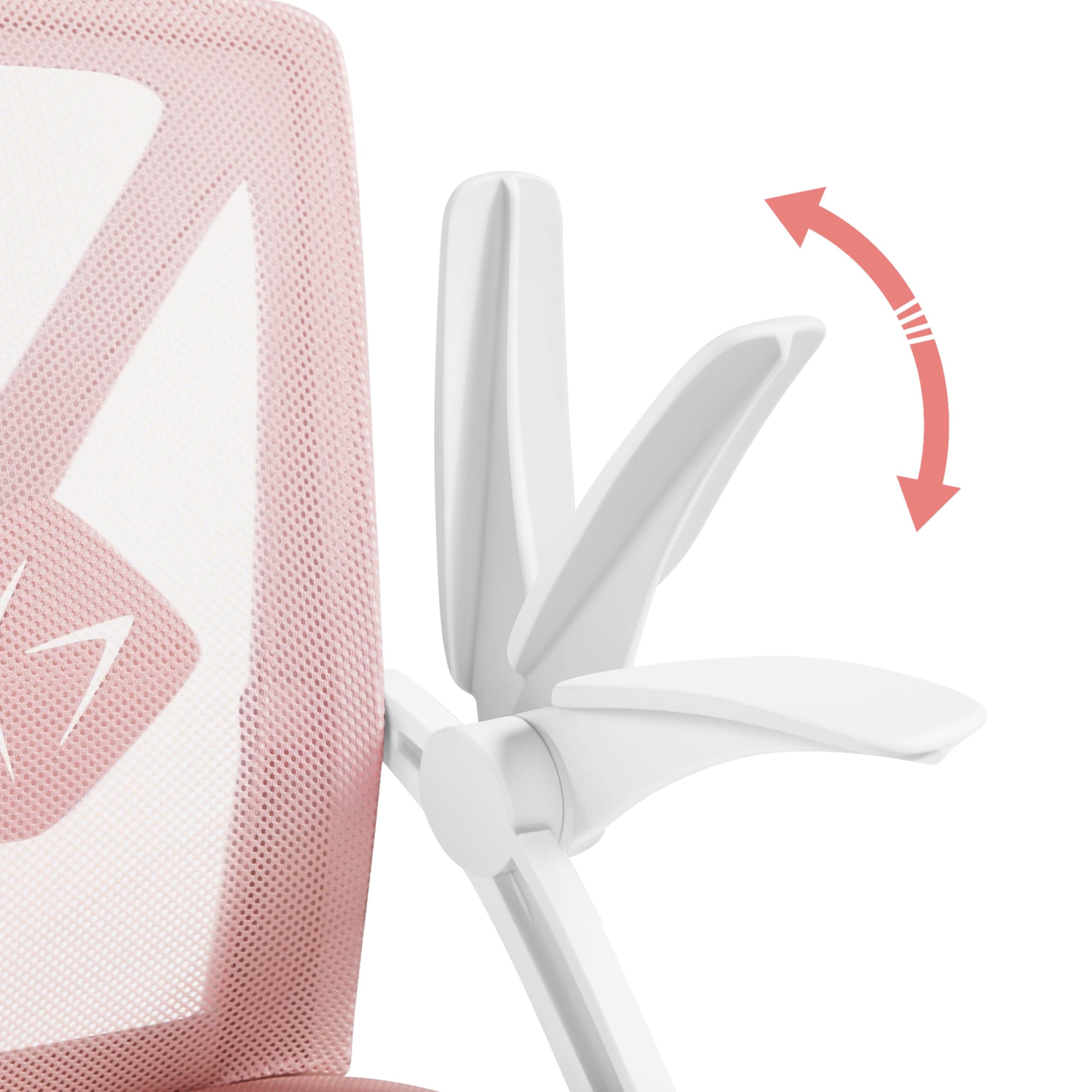 Sedia Ufficio Scrivania Ergonomica con Supporto Lombare Rosa | Altezza Regolabile, Braccioli Ribaltabilie, Ruote Girevole, Traspirante, Schienale Reclinabile, Funzione Dondolo, Camera