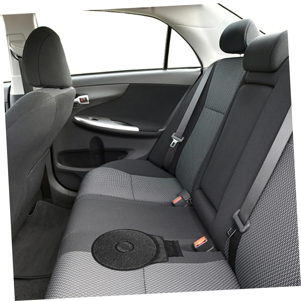 Mobestech Coussins de Siège Pivotants Installation Rapide Lot de 2 pour Voiture 360° en Tissu Noir et Beige, Confortables pour Femmes Enceintes