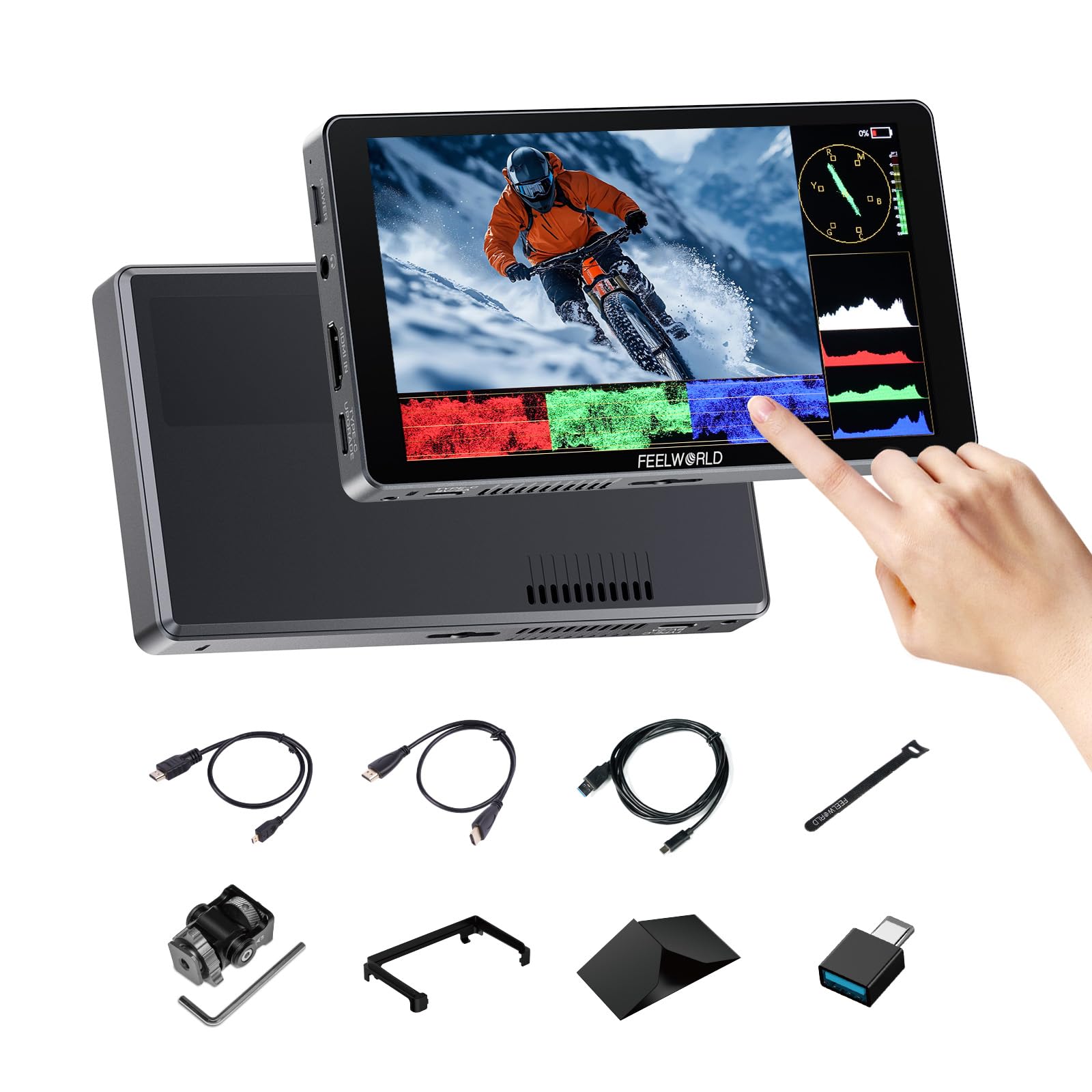 Monitor FEELWORLD P6XL 6 Pollici - Touchscreen 1200Nit, 4K, Batteria Integrata Per Fotocamere - Foto 10