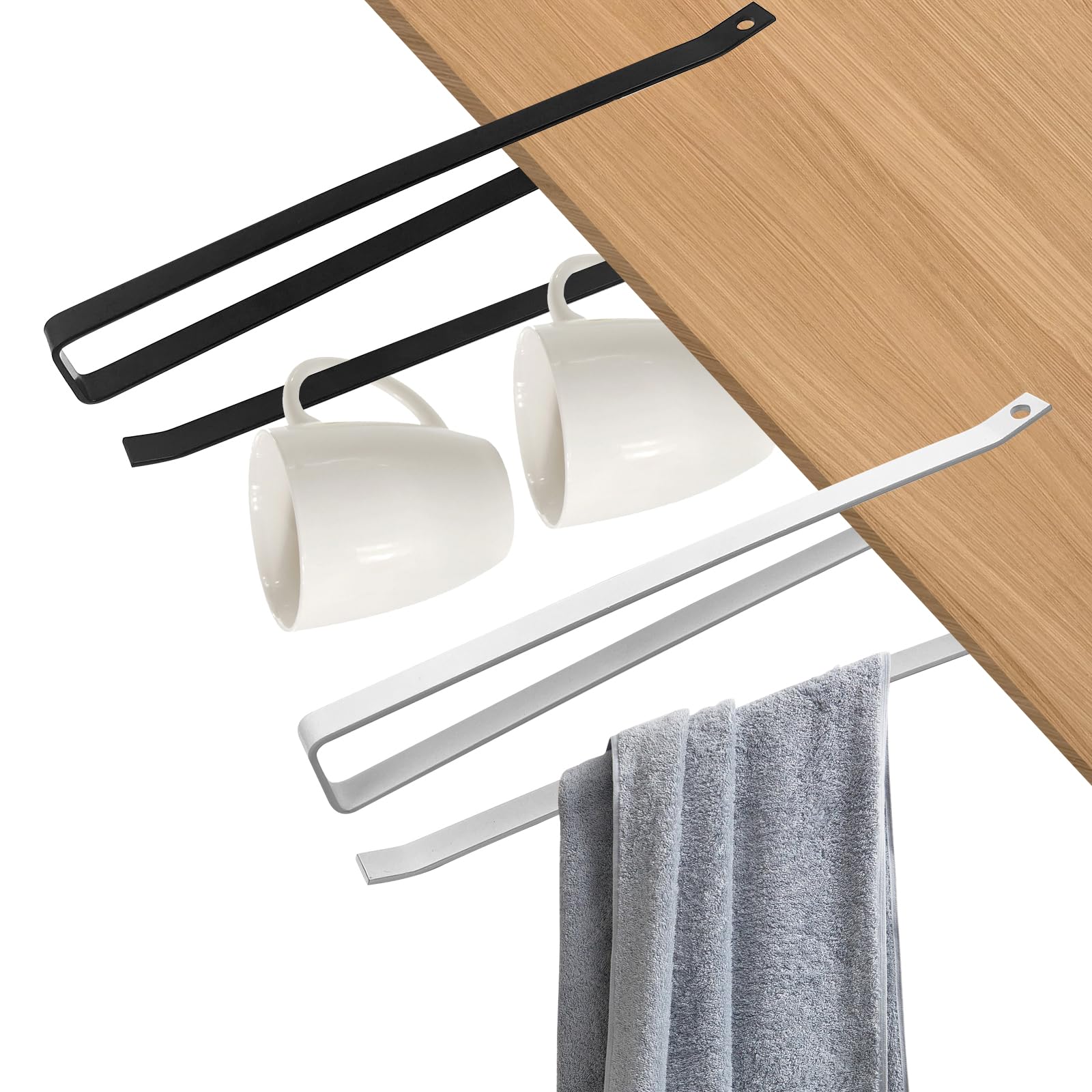 Kitchen Roll Holder Without Drilling, Sliding Wall Mount Paper Rolls Rack