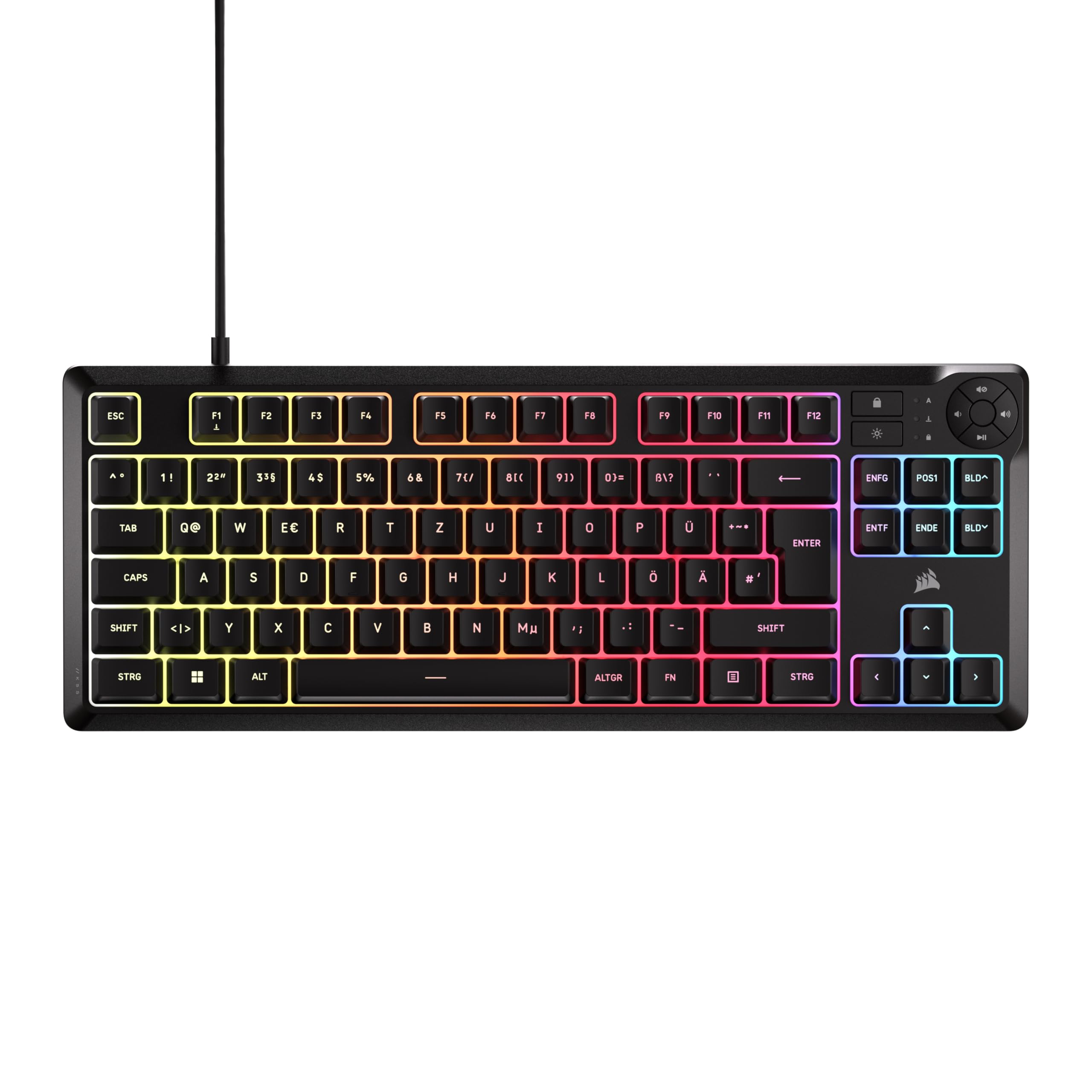 Corsair K55 CORE TKL RGB Gaming-Tastatur (deutsches Layout, Schwarz)