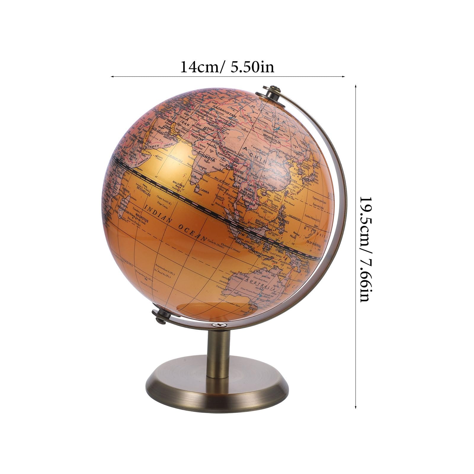 Globo Terráqueo Giratorio Decorativo para Hogar y Aula, ABS Aleación