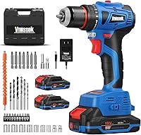 Vista 1 de Cordless Drill Set,18V Brushless Power impach driver with Battery and Charger, 3/8" Keyless Chuck, Variable Speed, Drill Driver Bits Kit for