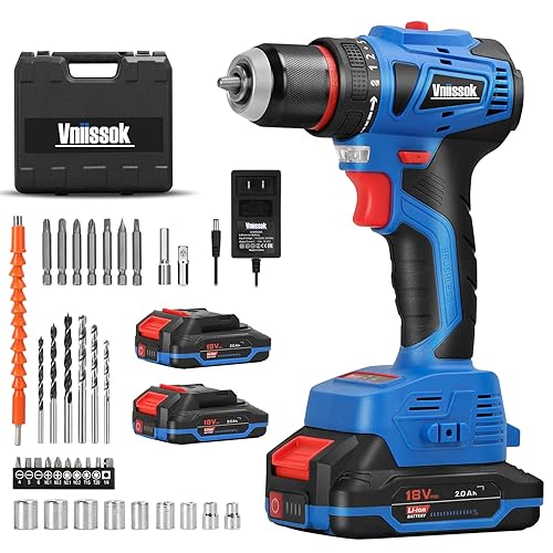 Cordless Drill Set,18V Brushless Power impach driver with Battery and