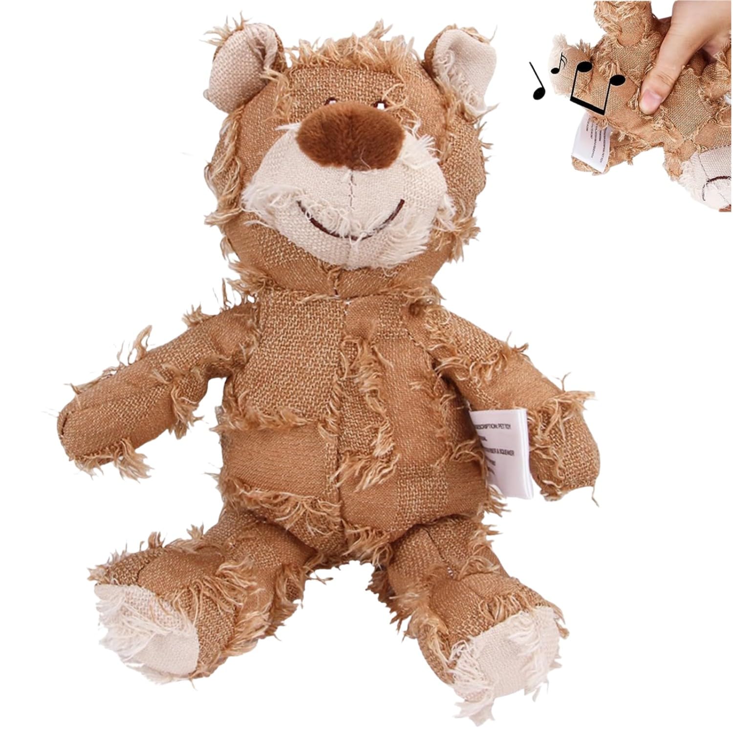 Indestructible Robust Bear - Dog Toy for Heavy Chewers, Squeaky Plush Toy - Forever Friend (Oak, M)