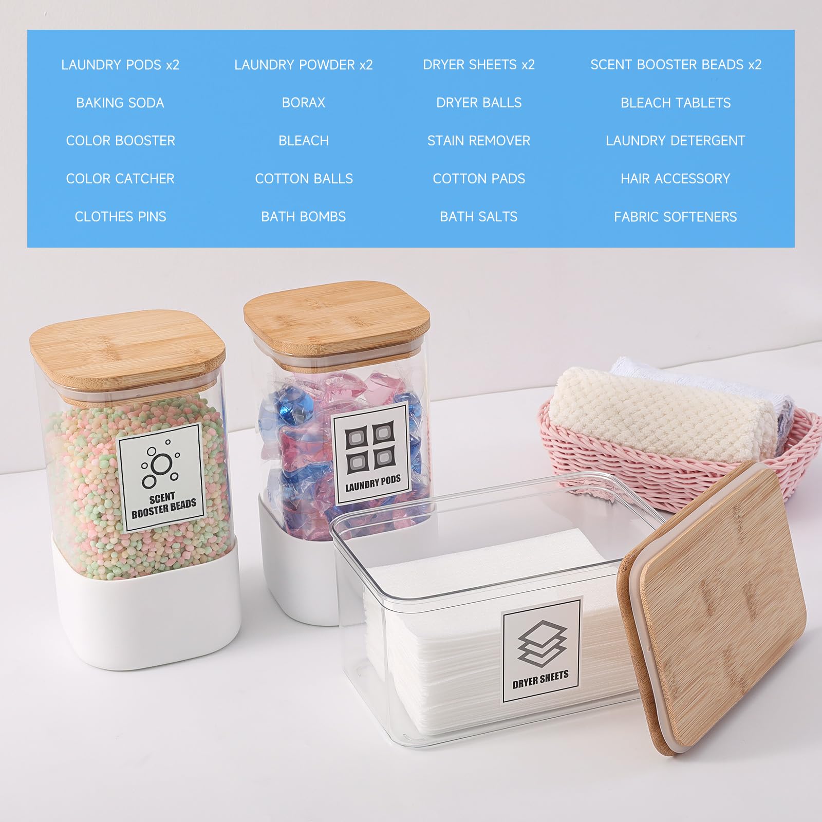 Snapklik.com : 3 Pack Glass Laundry Pods Container