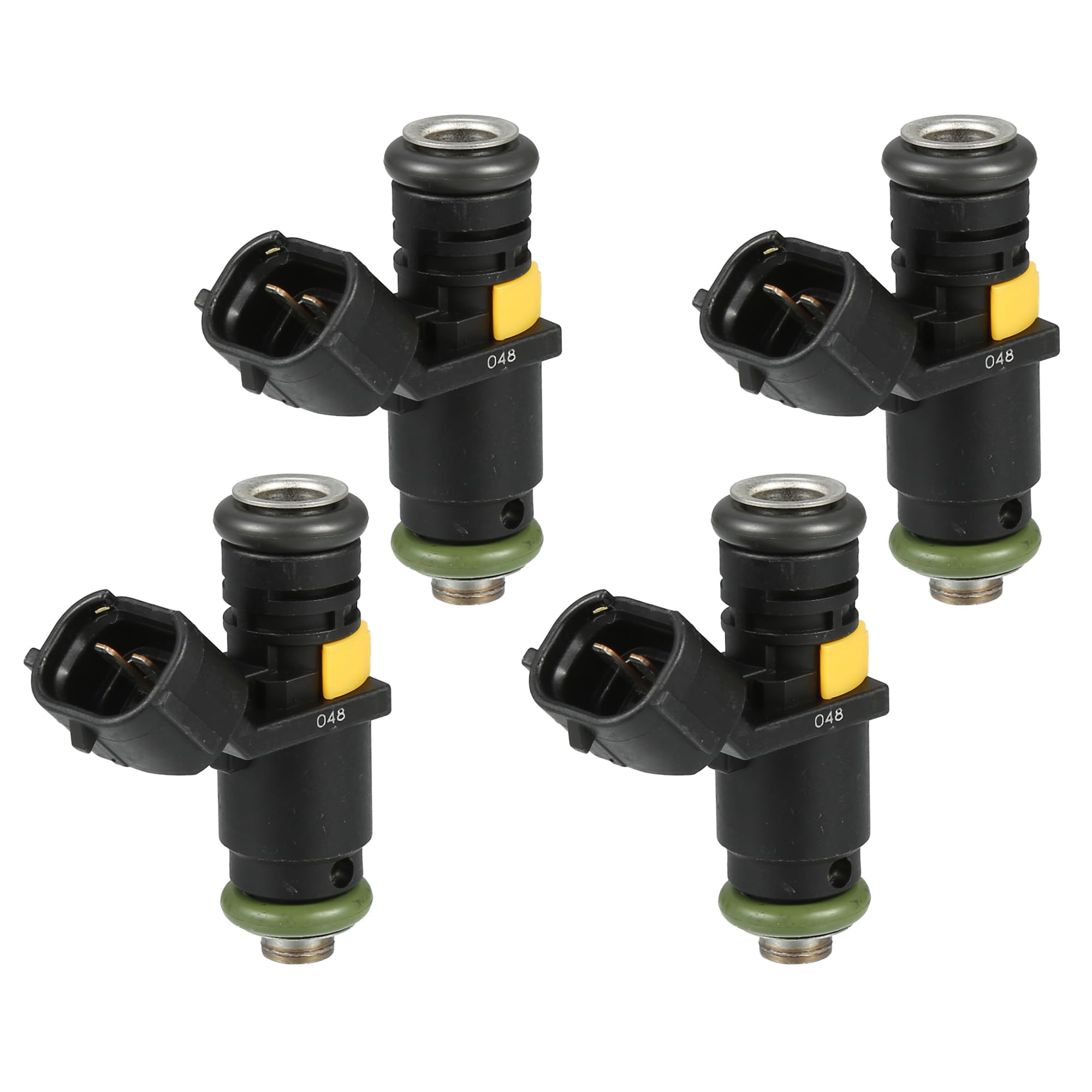 A ABSOPRO Iniettore Di Carburante Per VW Polo 06-09 1.4 16V 4 Pezzi | 036906031AG, Metallo, Plastica, 47x15mm, DC 12V, 2 Pin, Per VW Polo 09-14, Per SEAT Ibiza 06-09, Per SKODA Fabia 07-14