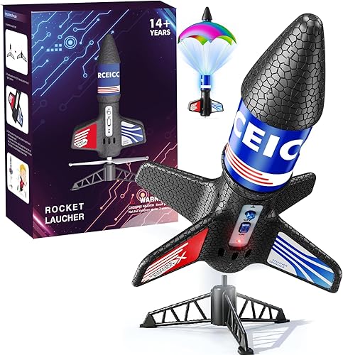ONLYFUN Lanzacohetes, modelo de altitud de vuelo de 200 pies con juego de lanzamiento, cohete volador ultra alto, juguete de cohete, juguetes para