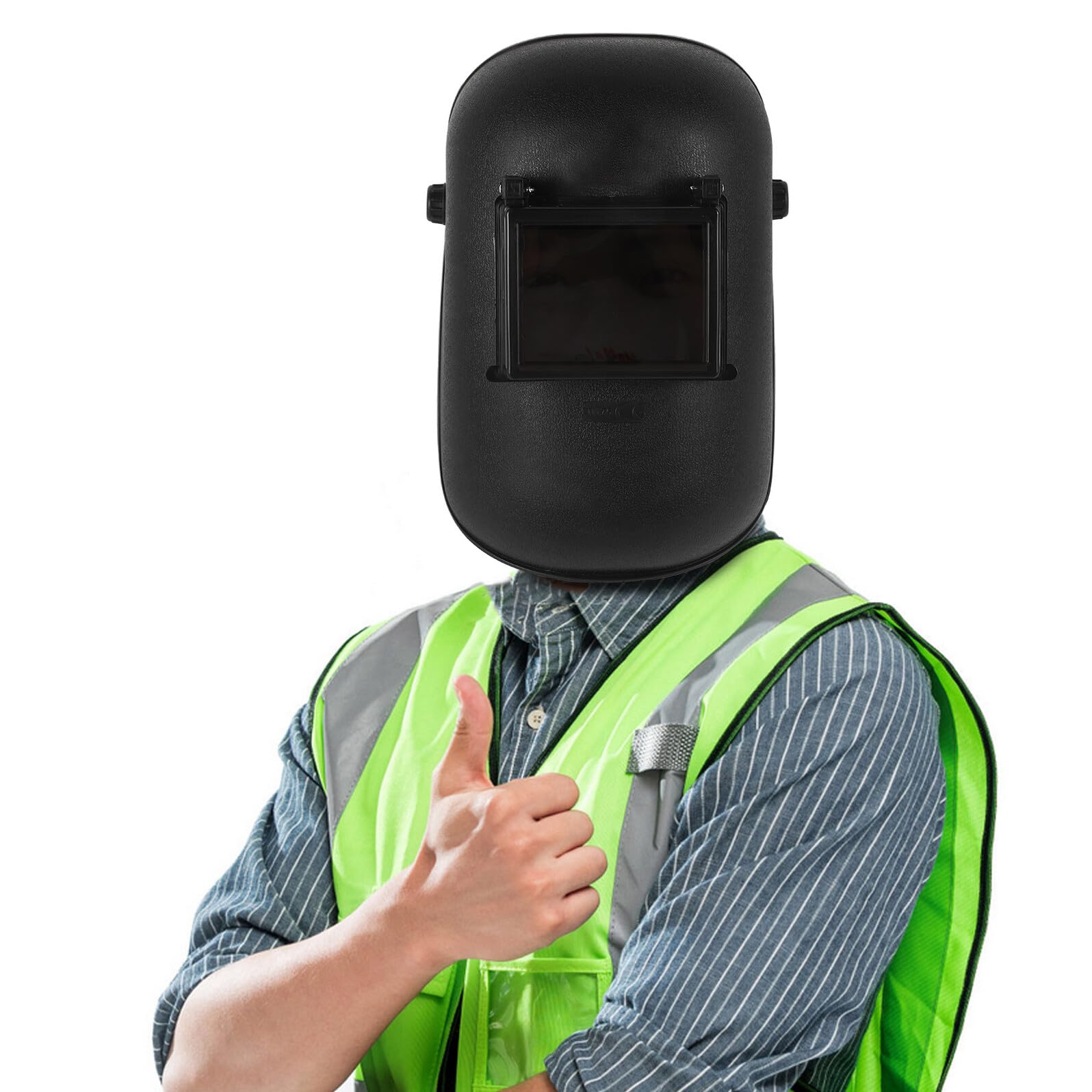 Maschera per Saldatura in Plastica Riutilizzabile Protezione per Occhi, Casco da Lavoro Leggero in Pp Nero per Saldatori Professionisti