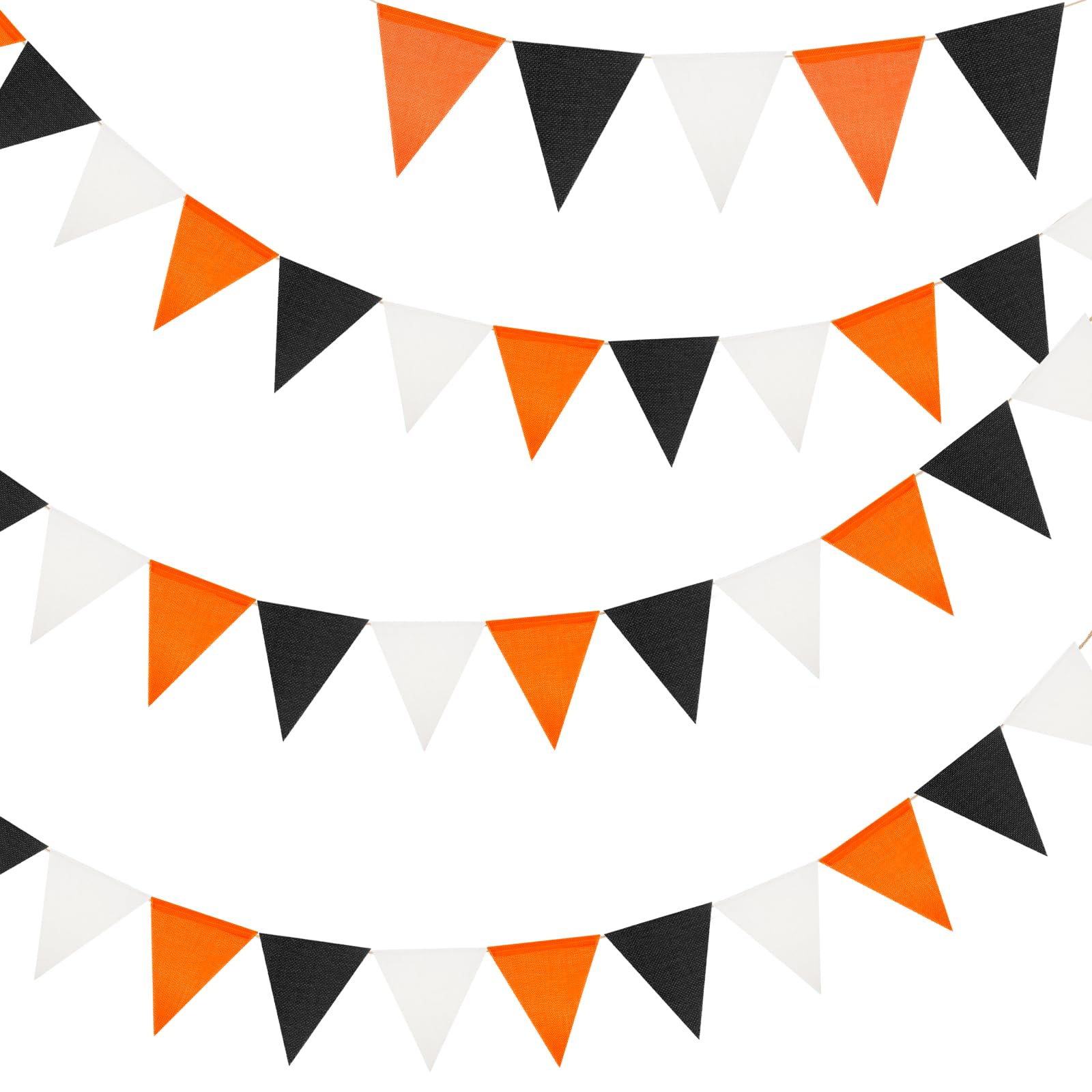 G2PLUS 12m Schwarz-Orange Wimpelkette Wetterfeste: 3 Stück Wimpel Girlanden mit 36 Wimpeln, Indoor/Outdoor Dekoration für Halloween-Party, Garten & Zuhause