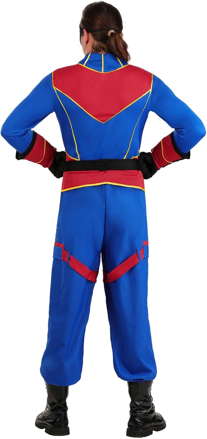 Men's Nickelodeon Henry Danger Captain Man Costume for Adults with Mask, Gloves & Belt - Officially Licensed - Image 3