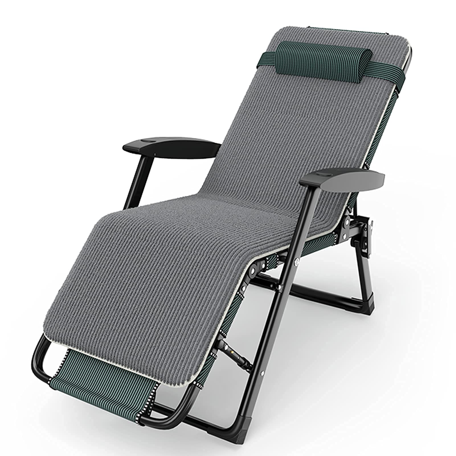 Rattan Lounge Chair Folding Lunch Balcony Outdoor Indoor Wicker Elderly