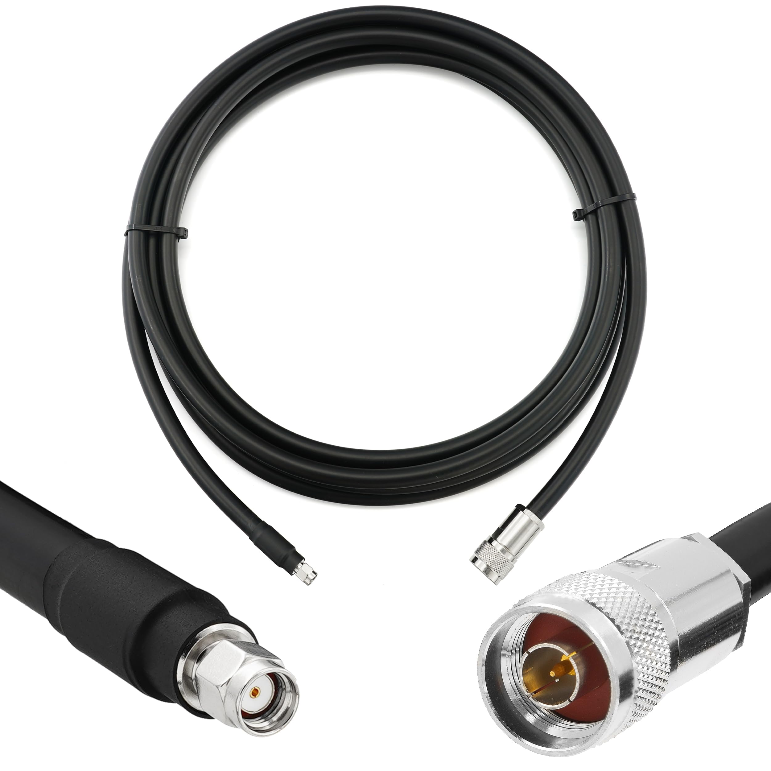 RP-SMA 25m Rallonge Antenne WiFi Cable Coaxial RPSMA Mâle à N Male Câble Extension Ø11.1mm à Faible Perte 8D-FB 50 Ohm pour Routeur WiFi Caméra IP Carte Réseau sans Fil Mini PC PCIE