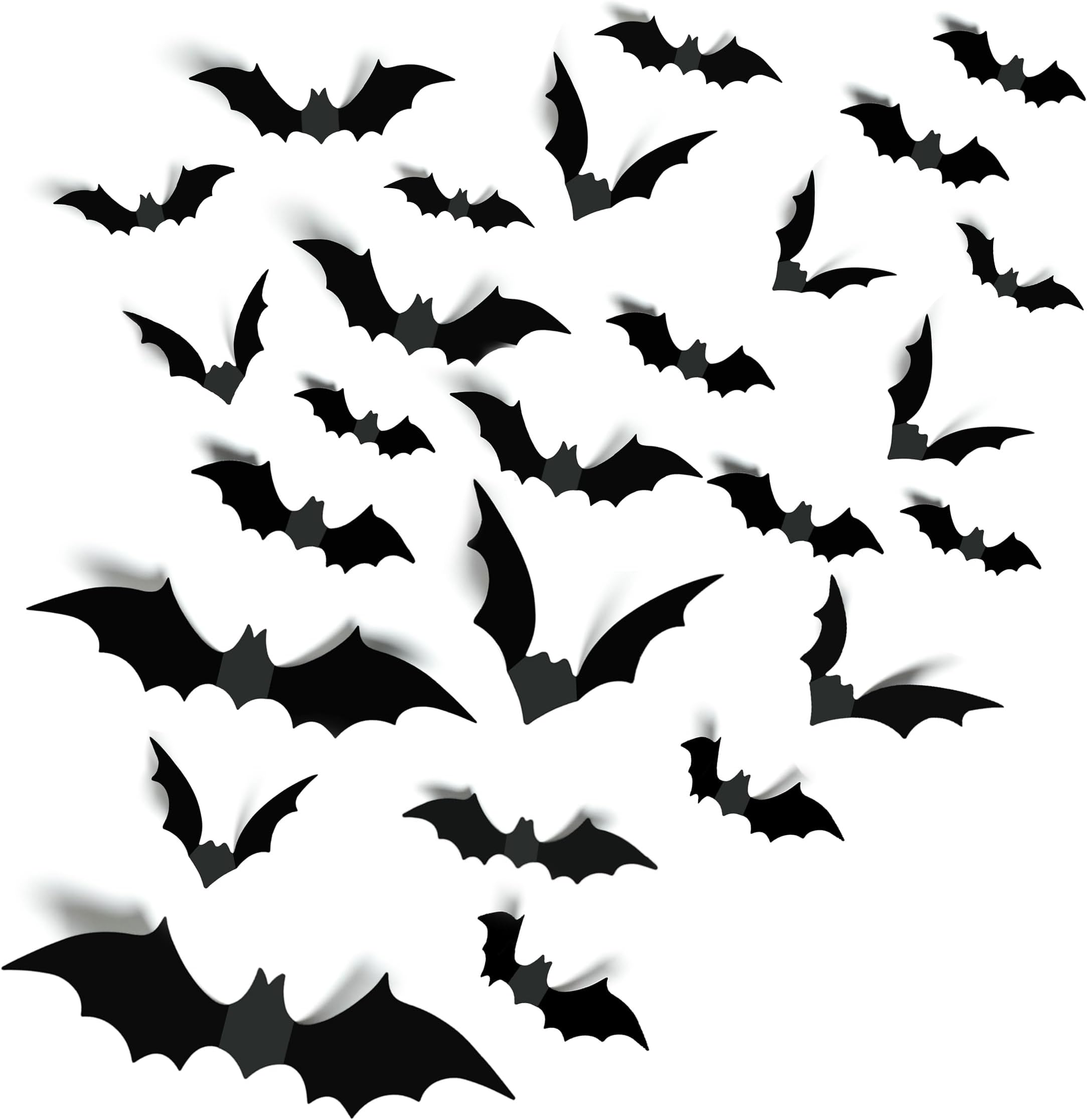 TDHDIKE Halloween Party Supplies & Decorations 140Pcs Realistic PVC 3D Black Scary Bat Wall Stickers for Creepy Home & Indoor Decor DIY Wall Decal Bathroom Decor