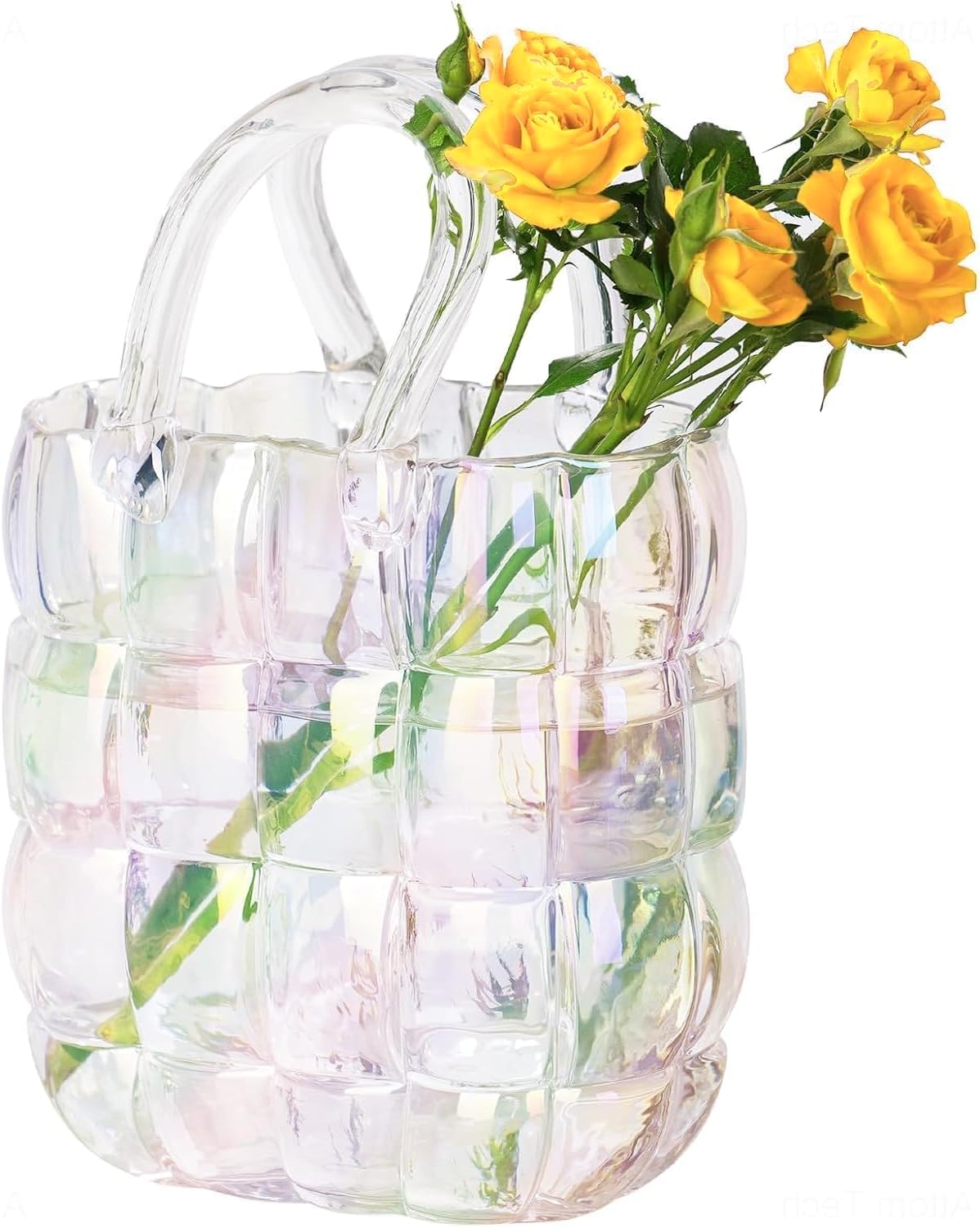 Glass Flower Vase for Decoration (Colourful), Colorful