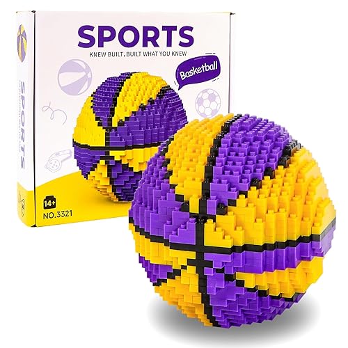Basketball Building Blocks Set, 800 Pieces Adult Challenging STEM Purple