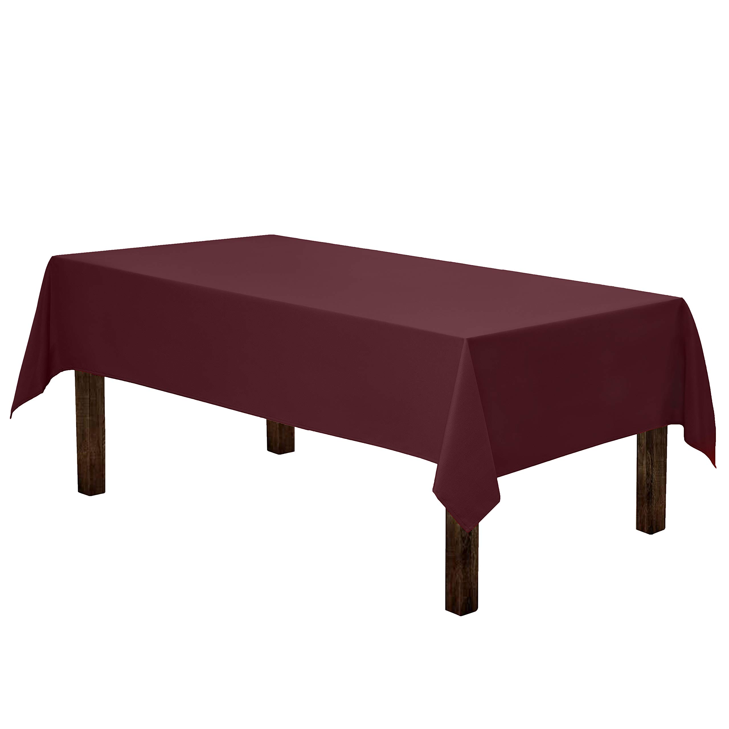 Gee Di Moda Rectangle Tablecloth - 60 x 84 Inch - Burgundy Rectangular Table Cloth for 5 Foot Table in Washable Polyester - Great for Buffet Table, Parties, Holiday Dinner, Wedding & More