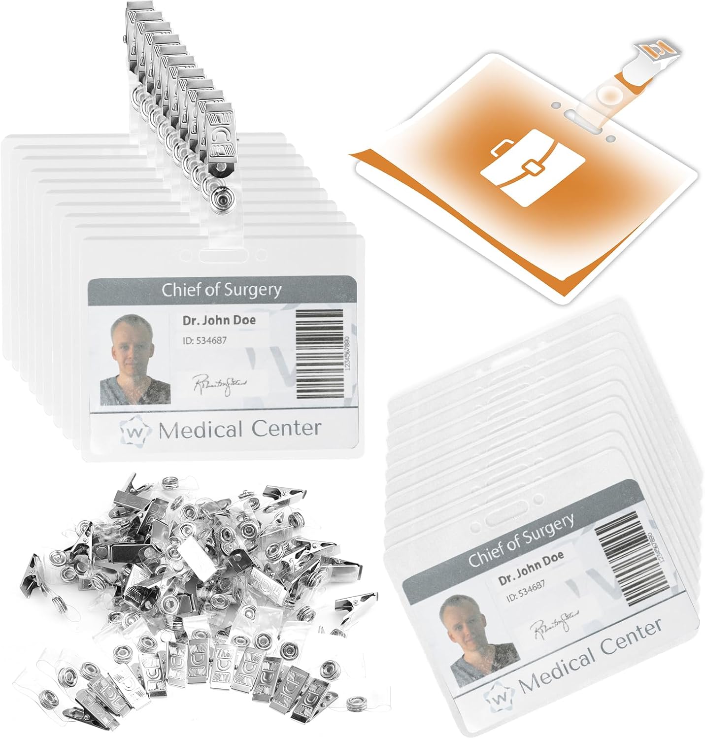 100 Pieces ID Laminating Pouches with 100PCS Clips GovernmentSize Card Laminating