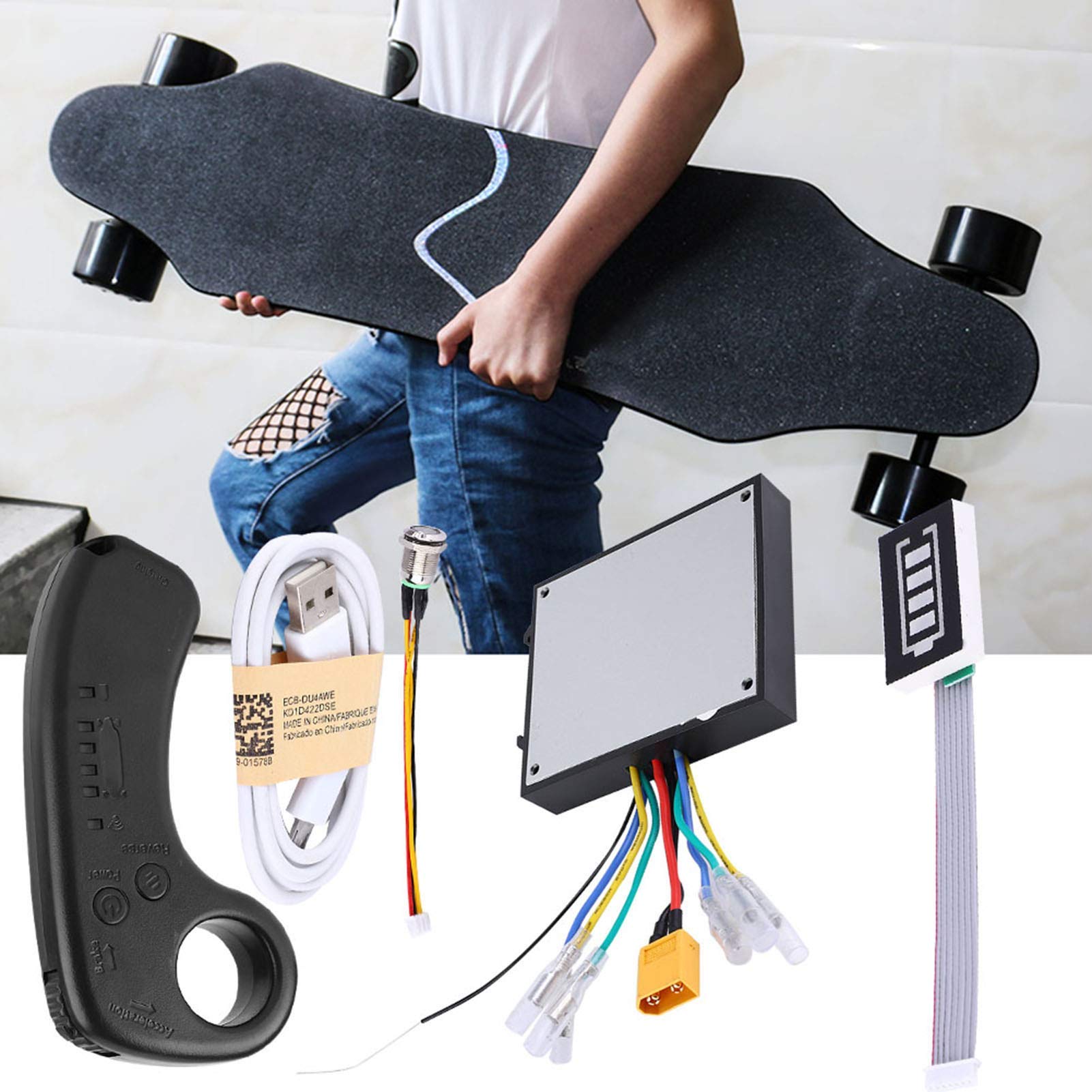 Skateboard Controller Elektrisches Skateboard Longboard Dual Drive ESC Ersatzsteuerung Mainboard mit Fernbedienung