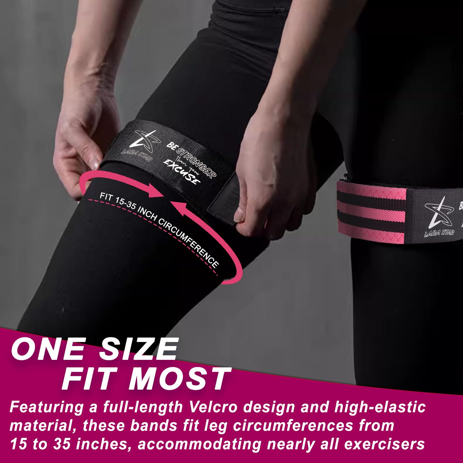 BFR Occlusion Bands For Glute Building - Adjustable Fabric Bands For Hip & Thigh Workouts
