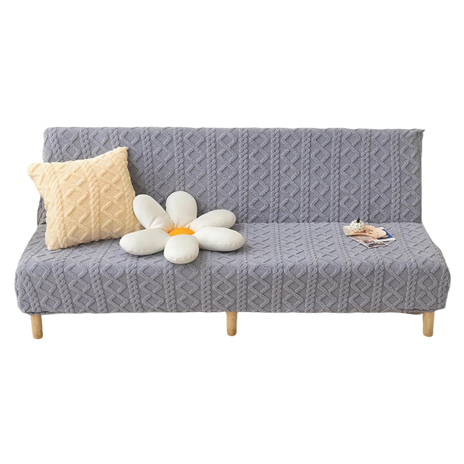 Housse de futon sans accoudoirs lavable pour rénover un canapé-lit usé