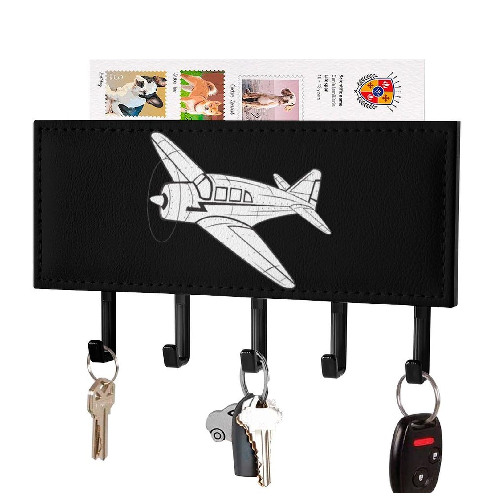 NCLQVJXZKHW Airplane Key Holder with 5 Hooks Key Hooks Wall Mounted Key Racks Key Hanger Organiser Shelf