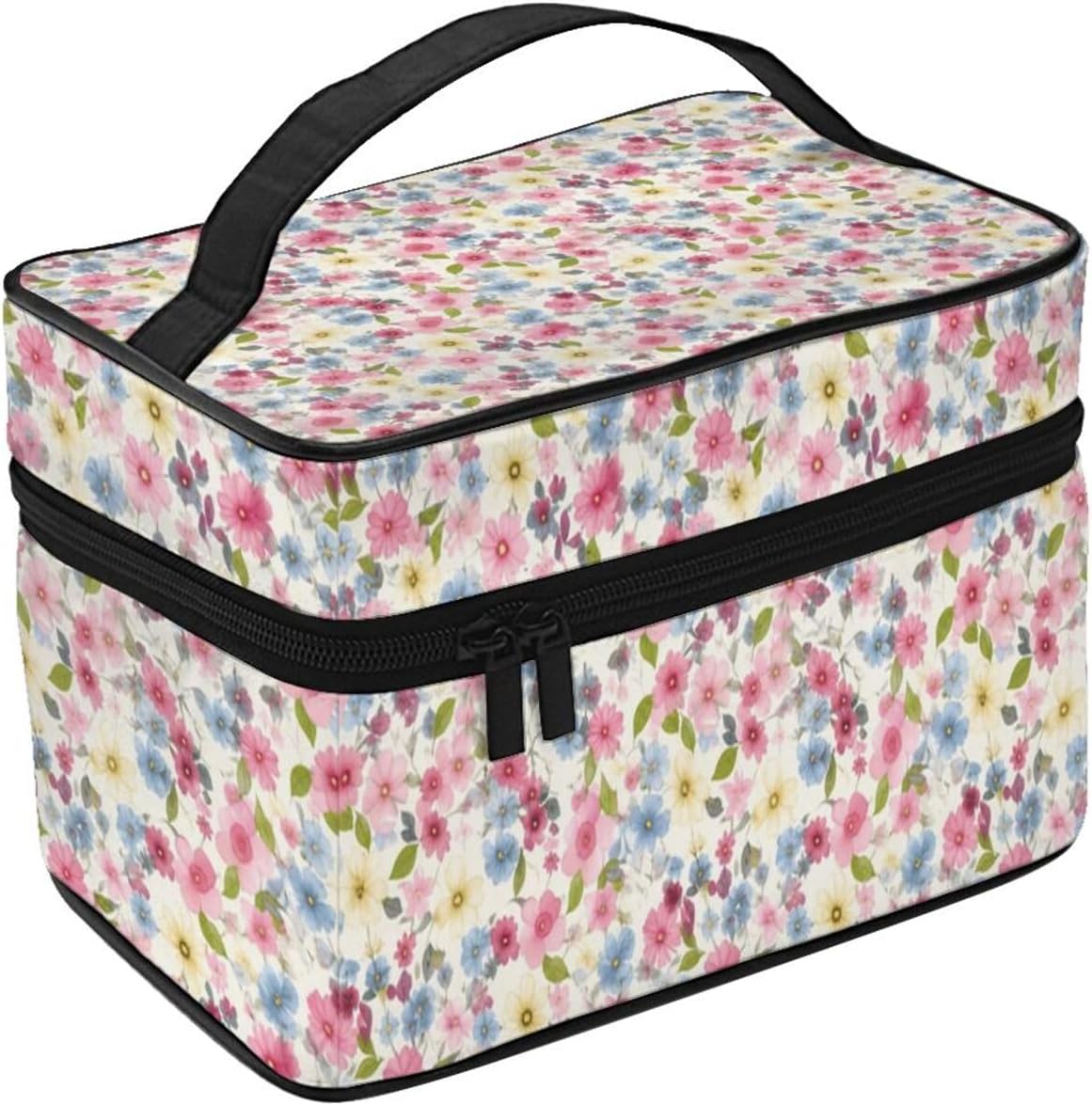 Floral Travel Toiletry Bag 9x6.7x6.3 Inch,Makeup Bag Cosmetic Organizer With Compartments Elastic Holders Portable Travel Kit For Women Men image 2