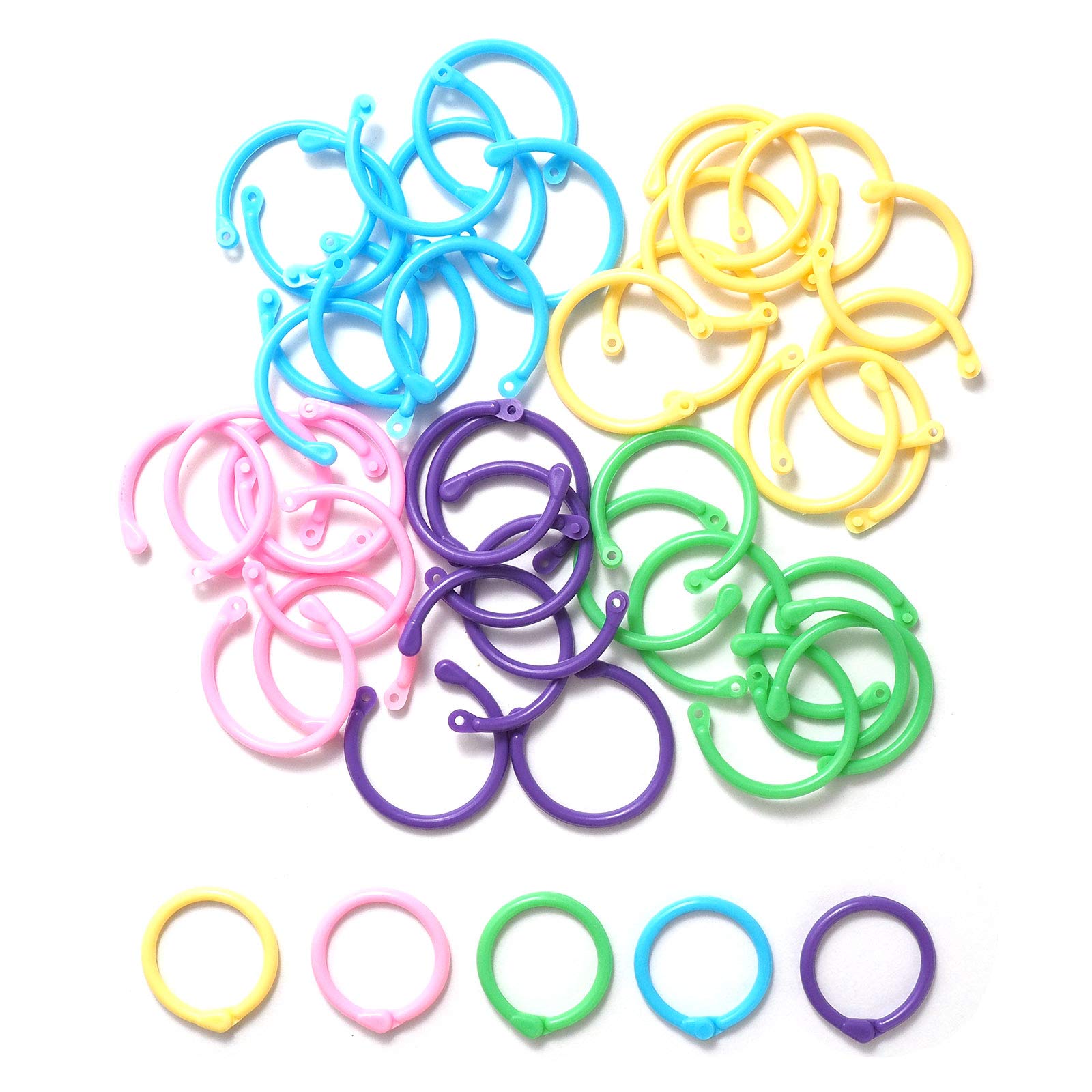 パステルカラーシリーズ　　アクセサリー Amazon | TSUKURIRO プラスチックリング パステル 5色 セット