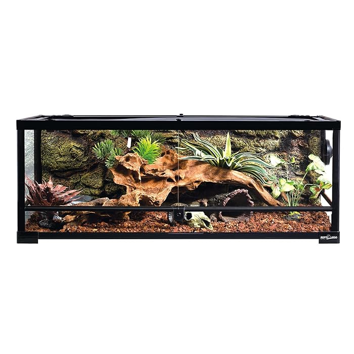 Buy REPTI ZOO Full Glass 35 Gallon Reptile Tank, Front Opening Wide