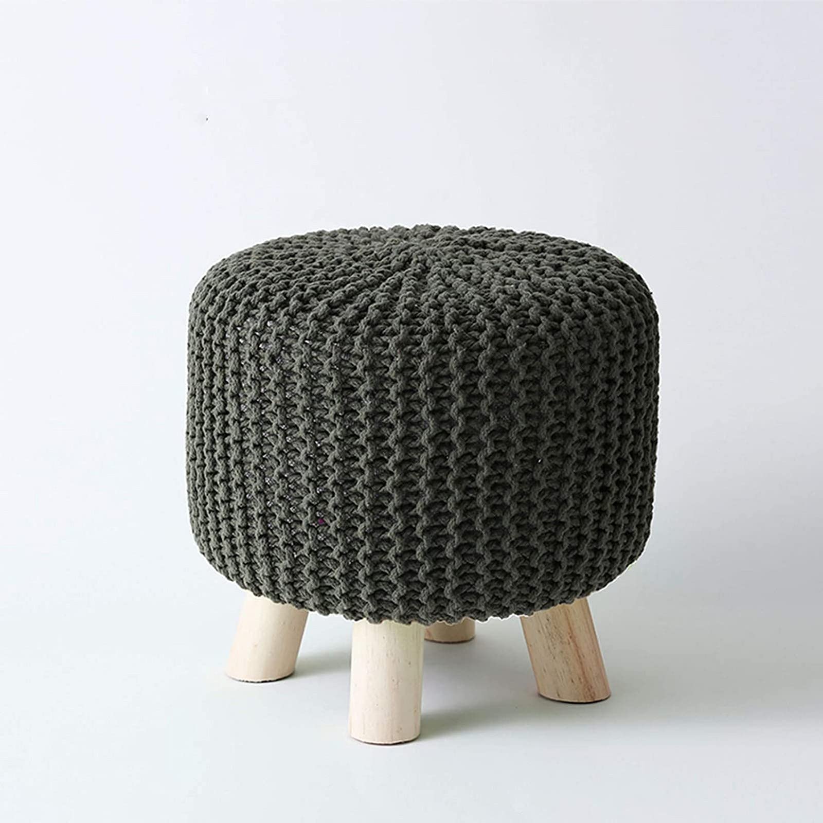QHCS Footstool Foot stool Hand Made Washable Ottoman,Soft Comfortable Cotton Small Footrest,Round Hallway Footrest,For Living Room Foot Rest Stool-Y 30x30cm Home Decor Stool