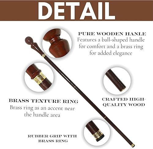 Miniatura 10 de Bastón de madera hecho a mano, diseño vintage, mango plegable, para hombres y mujeres, elegante mango de madera plegable, bastón de diseño vintage