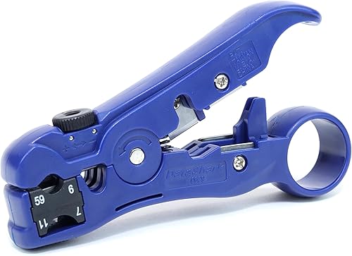 DataShark 70029 - Cortador universal para TV plano o redondo, cable UTP | Cat5 Cat5e Cat6 | RG6 Quad RG59 RG7 RG11 (grado profesional)