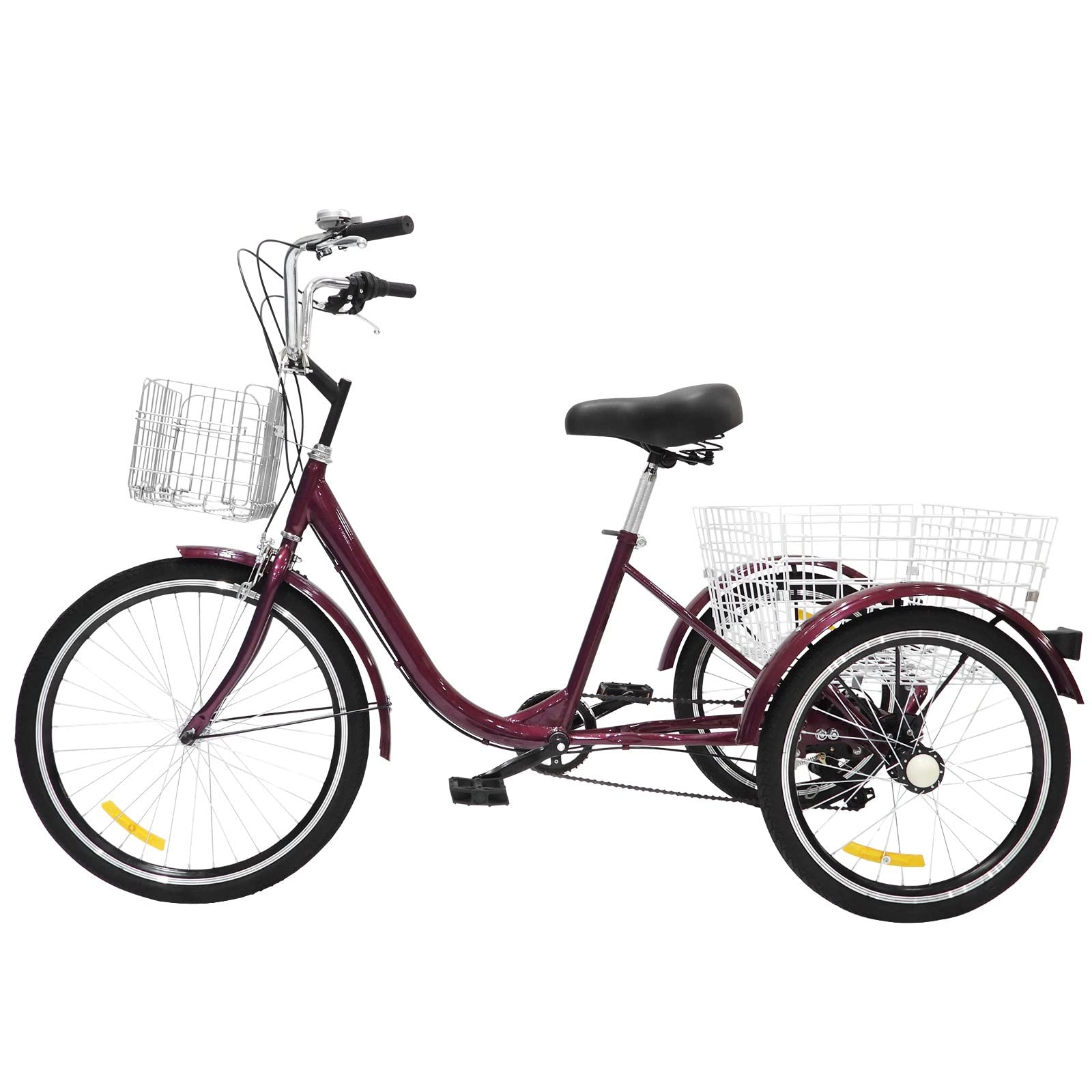 Buy Adult Tricycle 24In Front Wheel 20In Rear Wheel 7 Speed Rear Cargo Basket Tricycle Adult