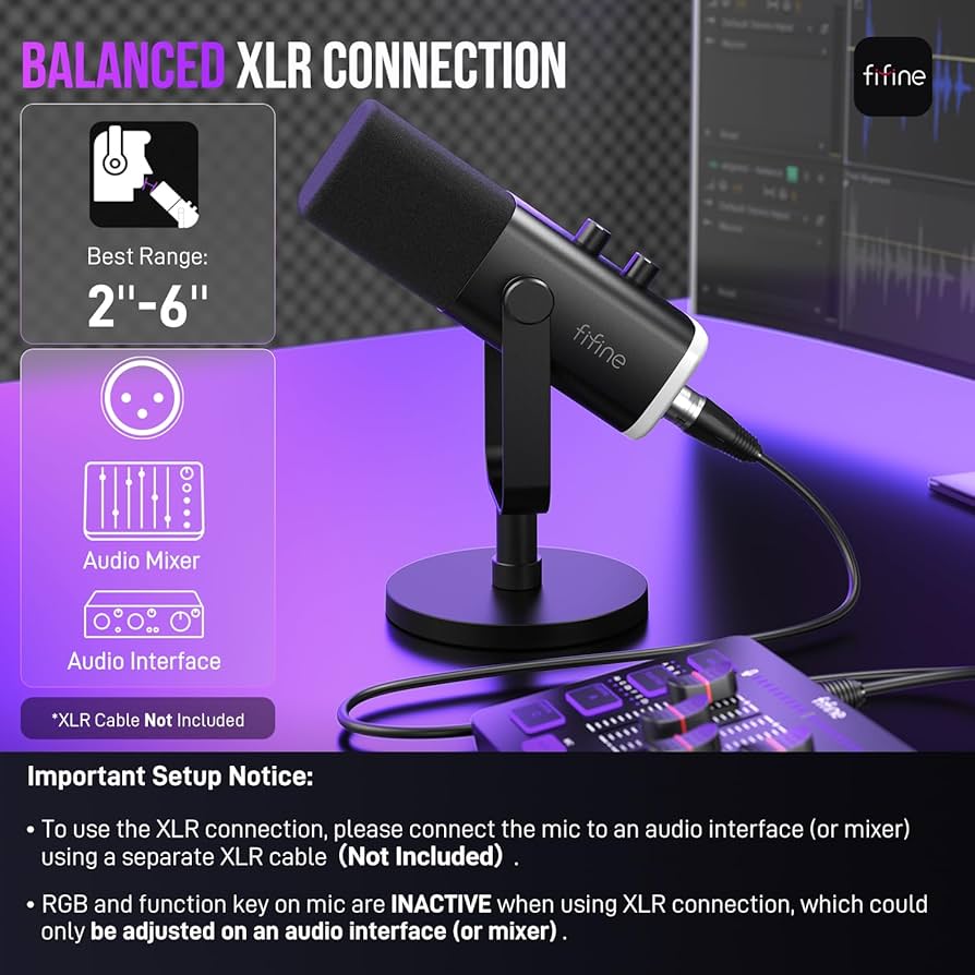 Amazon.com: FIFINE USB/XLR Dynamic Microphone for Podcast