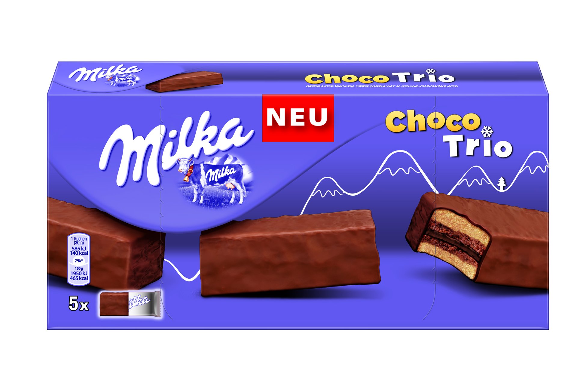 Milka Choco Trio Kuchen, 150 g, 6er Pack (6 x 150 g)