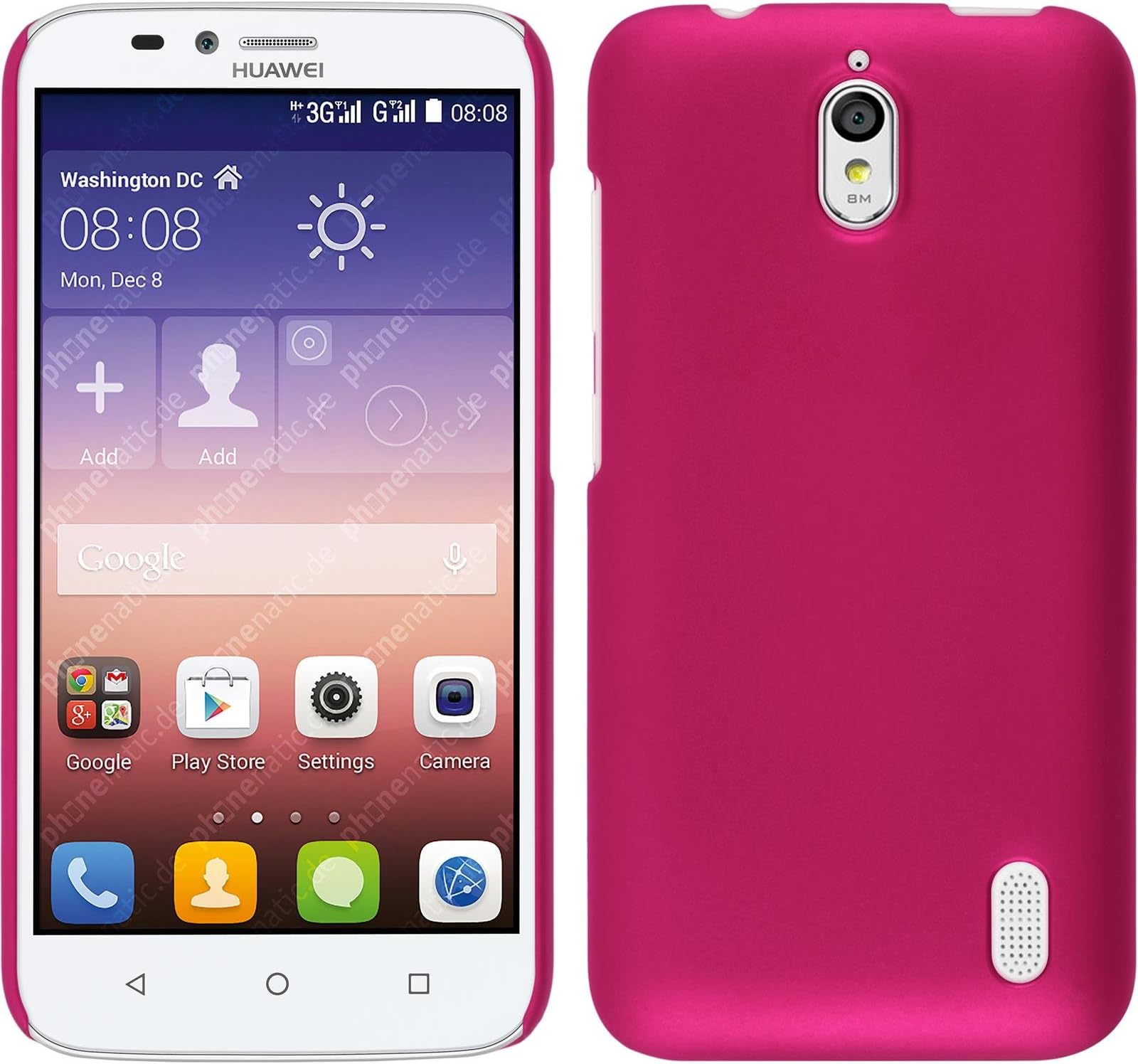 Hardcase for Huawei Y625 - Rubberized hot Pink - Cover PhoneNatic + Protective foils