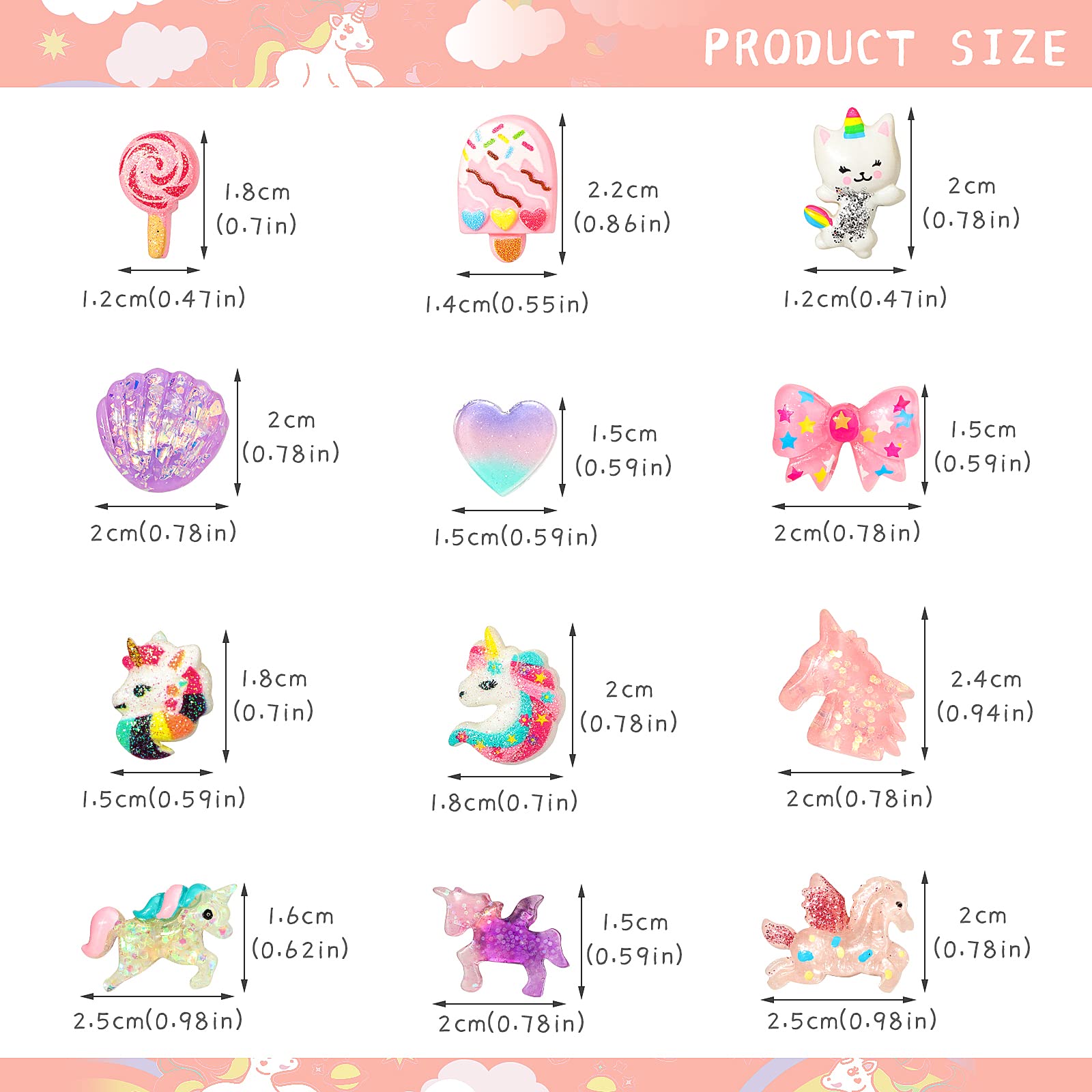 HIFOT 12 Paia Orecchini Clip per Razazza, Carini Unicorno Orecchini senza buco design Principessa Giocare a Orecchini Set Gioielli Vestire Accessori per Bambini