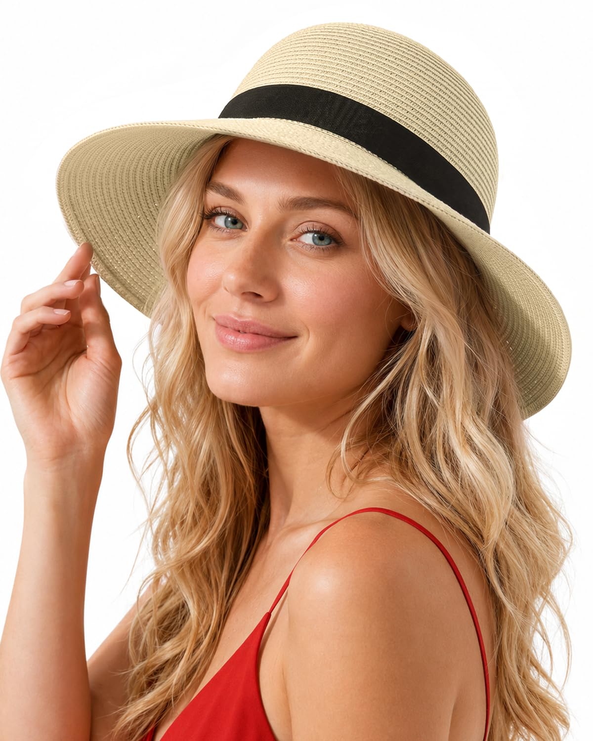 Zylioo Sonnenhut Damen XL/XXL Strohhut UV Schutz Hut Großen Kopf Sommerhut | Female UPF50+ Strandhut Strandmütze mit Breiter Krempe Urlaub Reisen Garten