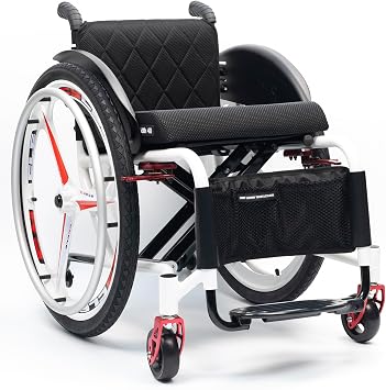 Lightweight Sports Wheelchair, Aluminum Lightweight Wheelchairs, Foldable Aluminum Wheelchair, Ultra-Light Sports Overall, for Teenagers, Adults, Seniors38cm/15in