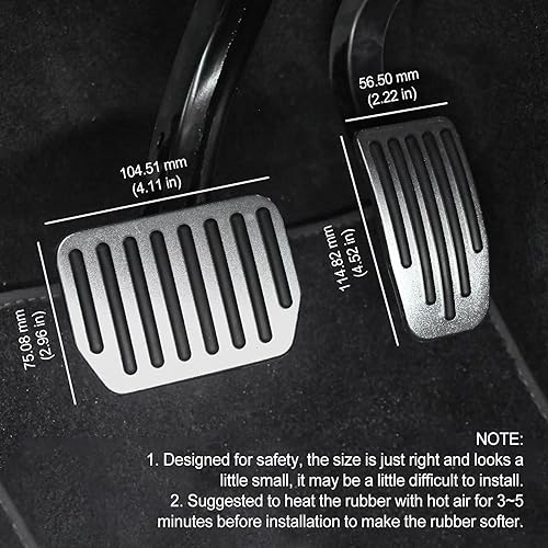 Miniatura 10 de QIRUIMY Juego de almohadillas para pedal de pie para Tesla Modelo 3 Modelo Y accesorios de aluminio antideslizantes de rendimiento para automóvil